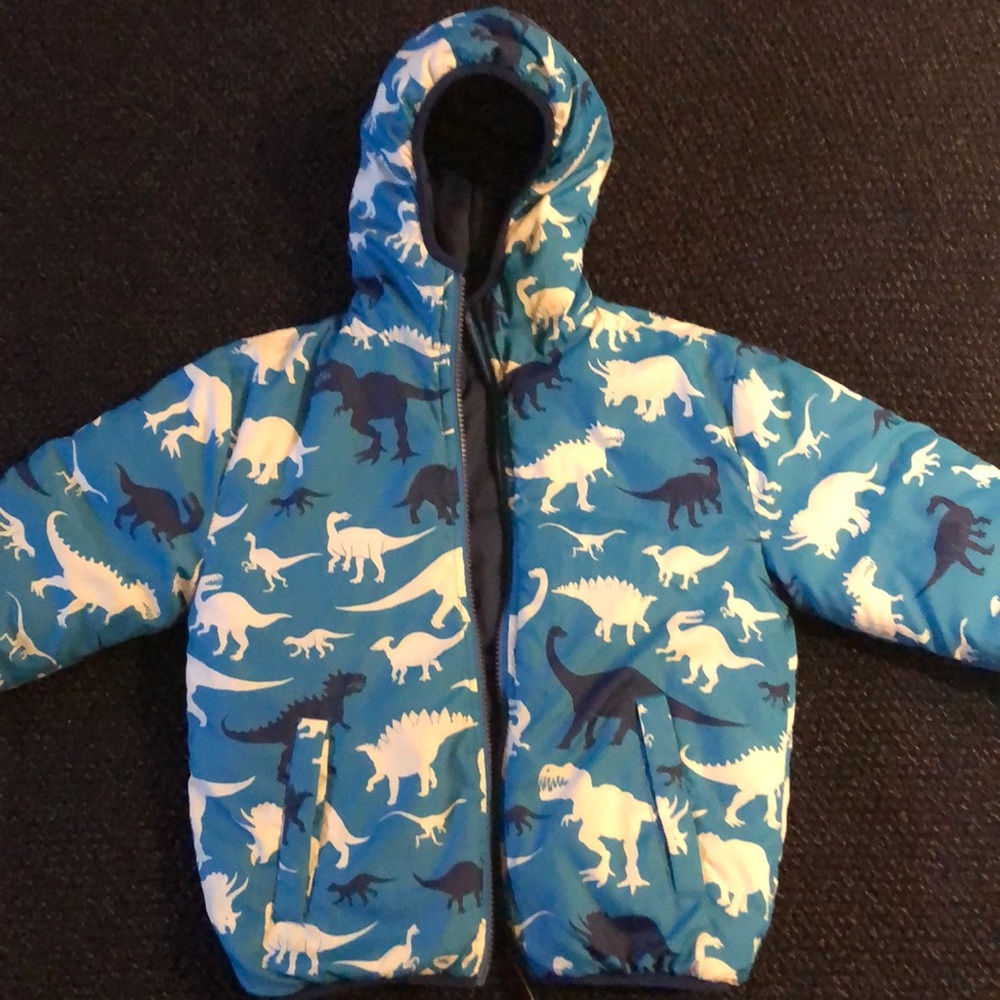 Hatley Reversible Winter Puffer Jacket Dinosaurs